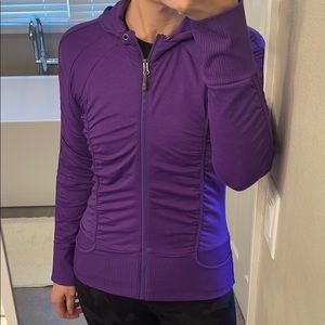 Athleta ruched front-zip hoodie GUC